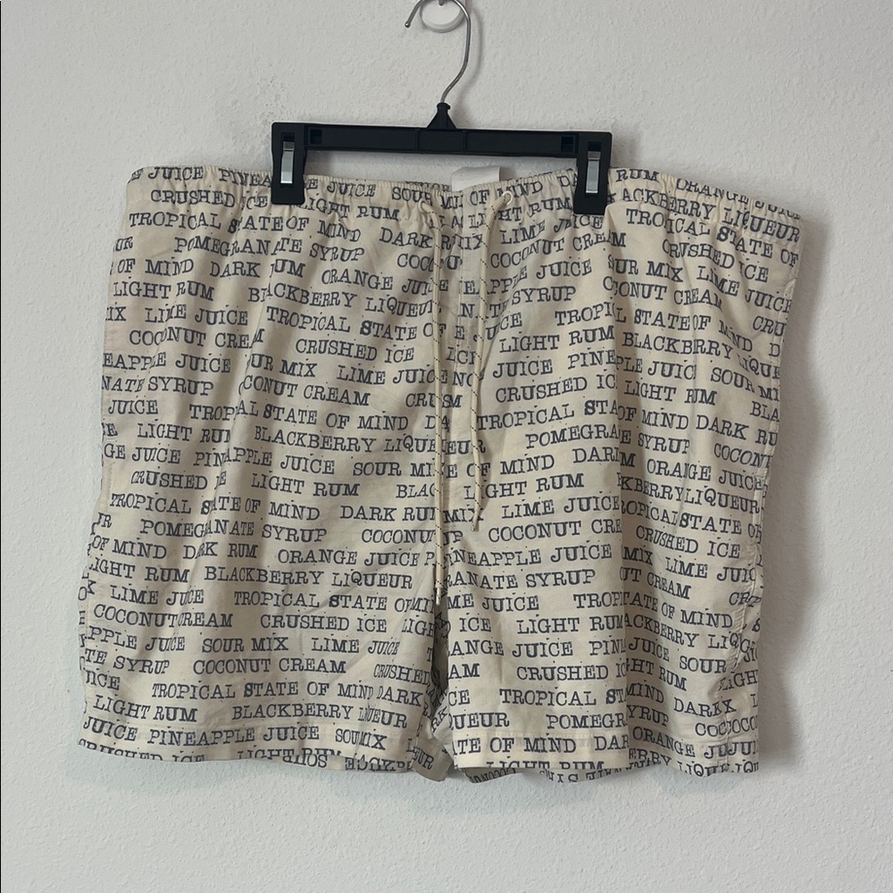 Boca Islandwear Cream Mixed Drink Print Swim Trunks